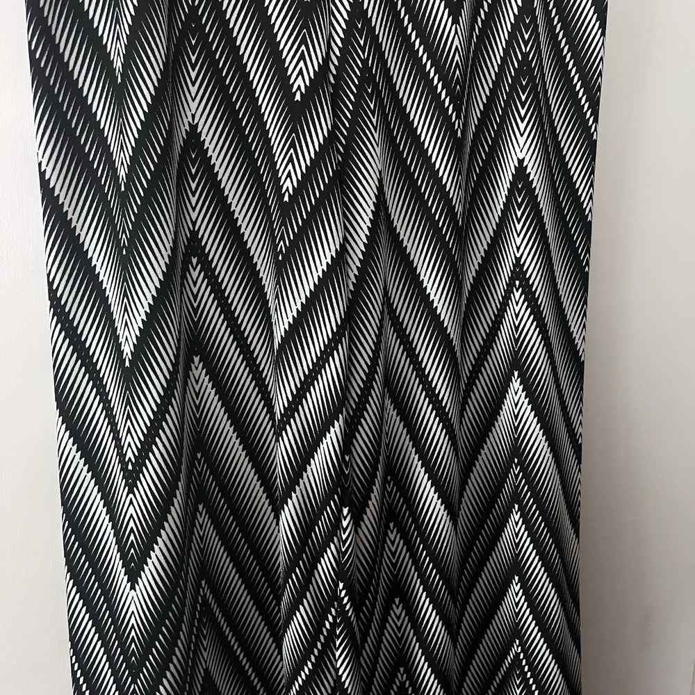 Women's XL Wide Leg Palazzo Pants Chevron Stretch Pull-On Casual Workwear - Picture 4 of 8